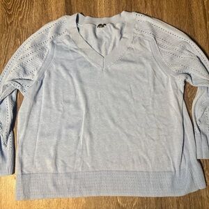 Talbots Soft Blue Knit V-Neck Sweater